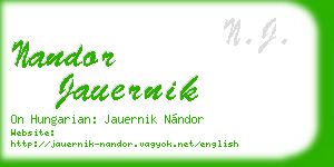nandor jauernik business card