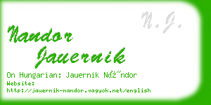 nandor jauernik business card